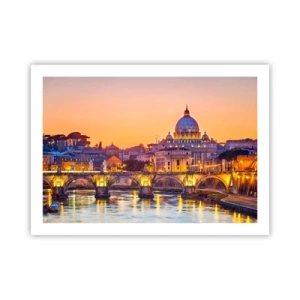 Poster - Tramonto sulla Città Eterna - 70x50 cm