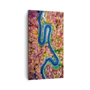 Quadro su tela - Stampe su Tela - Via tortuosa attraverso il bosco - 45x80 cm