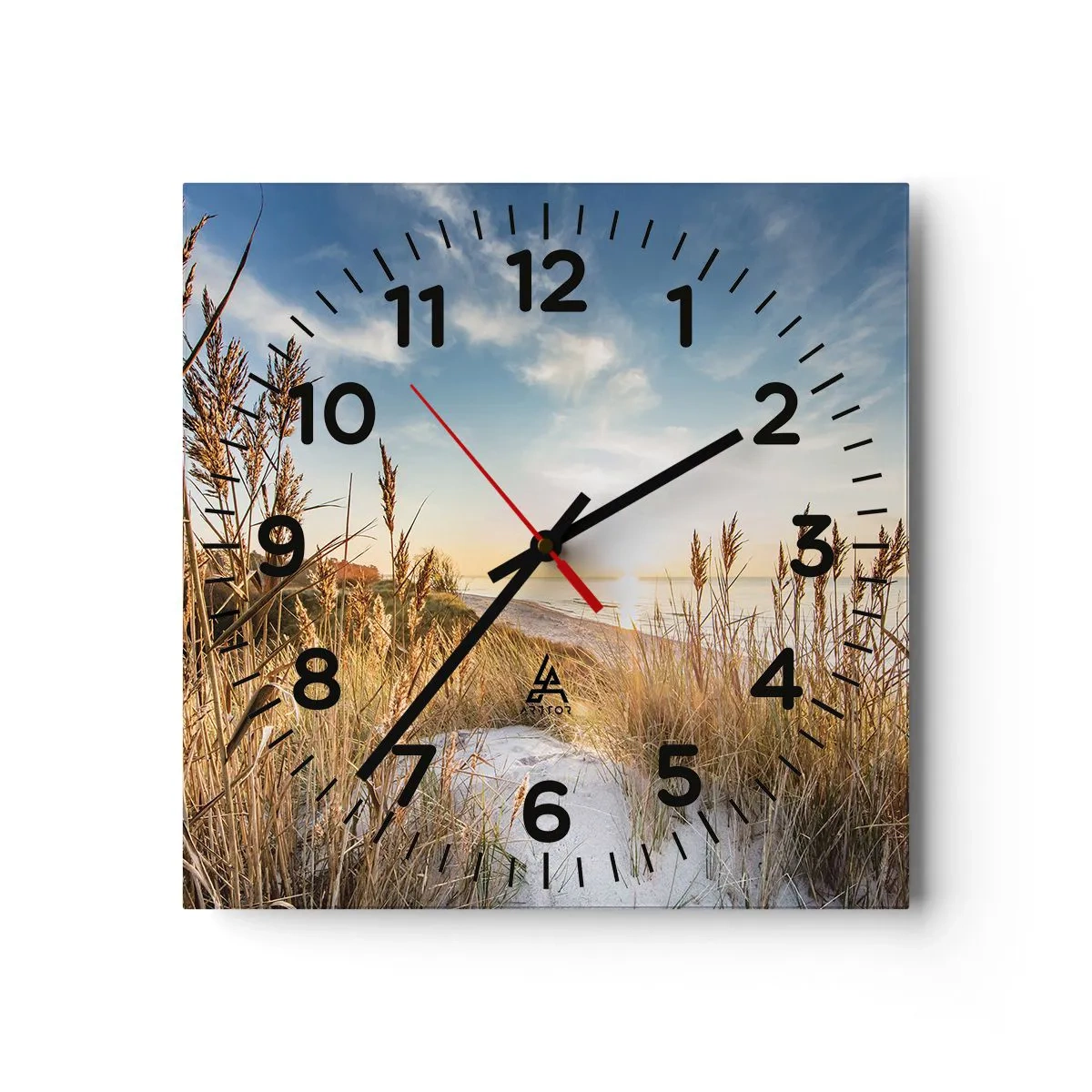Orologio da parete - Orologio in Vetro - Spiaggia del nord - 40x40 cm