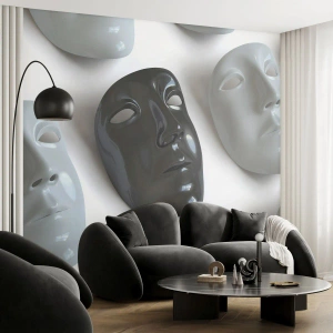 Fotomurali Standard Eco - Come distinguersi? - Pezzo, Maschera veneziana, Bianco e nero - 250x175 cm