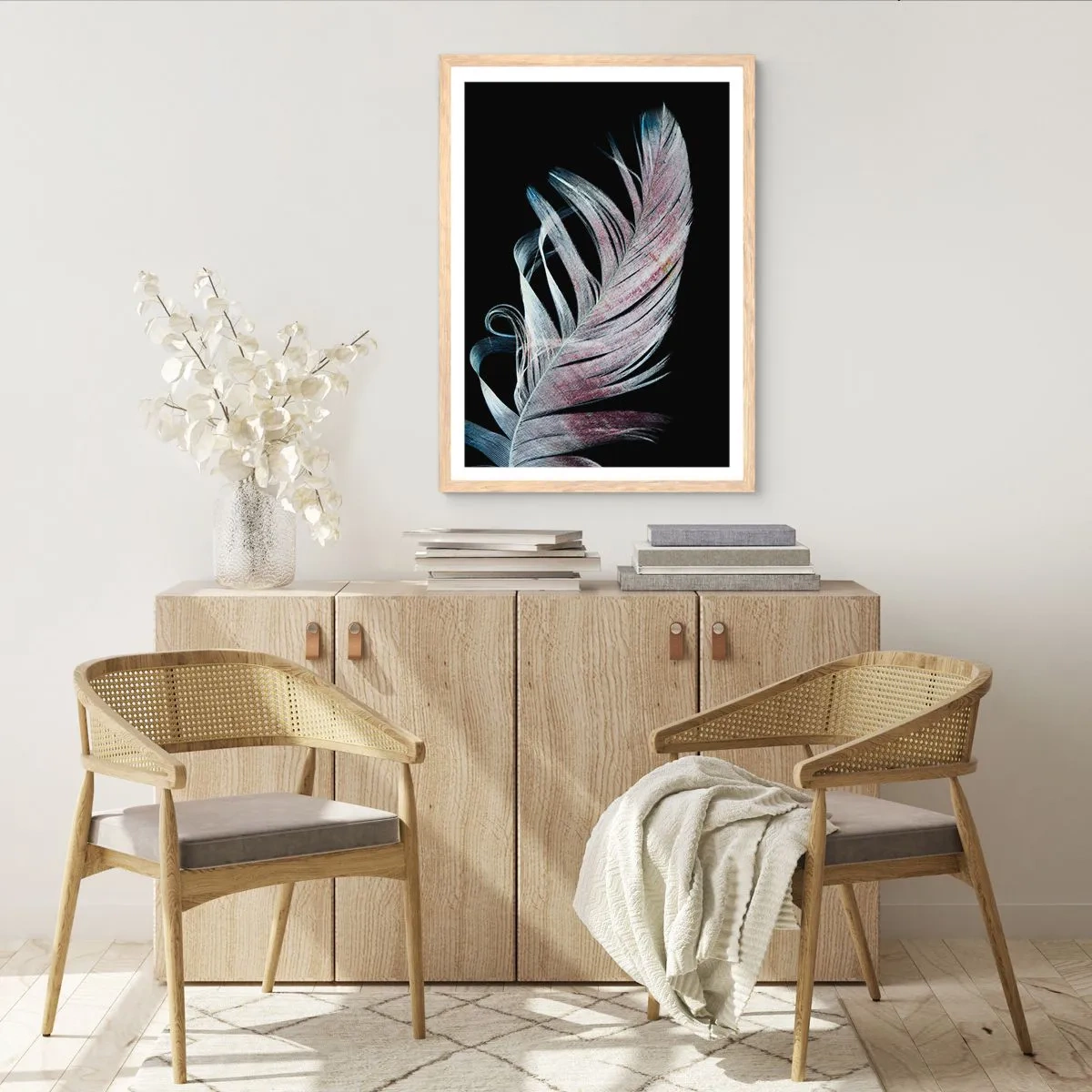 Poster in cornice rovere chiaro - Pensa al tocco - 70x100 cm