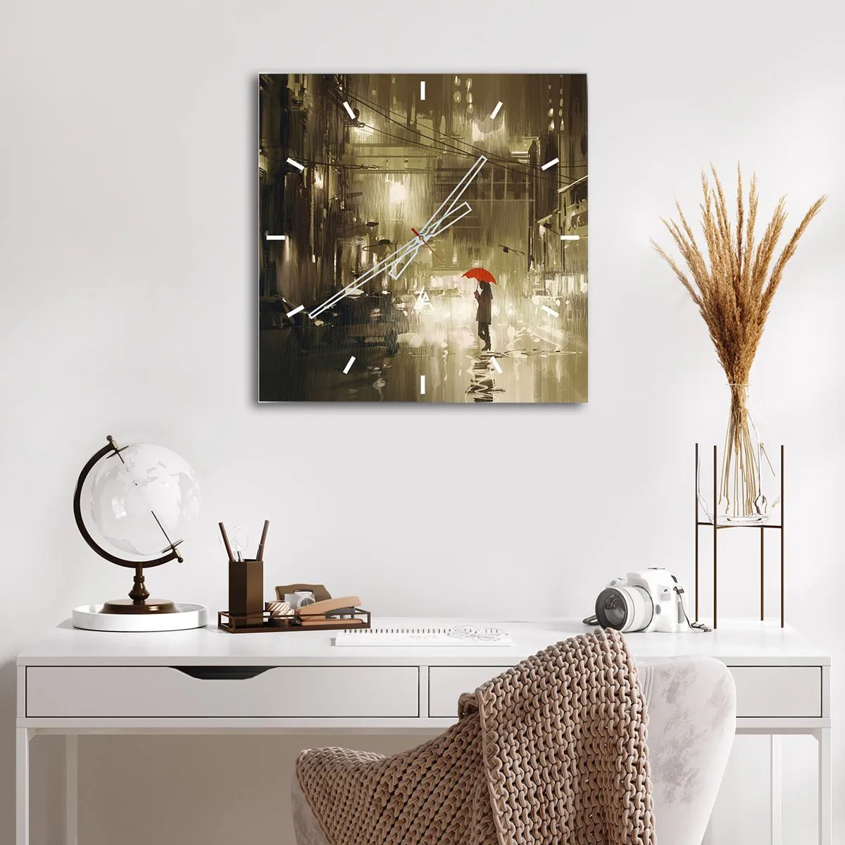 Orologio da parete - Orologio in Vetro - Sola ma non solitaria - 40x40 cm