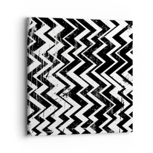Quadro su tela - Stampe su Tela - Zig-bianco, zag-nero - 40x40 cm