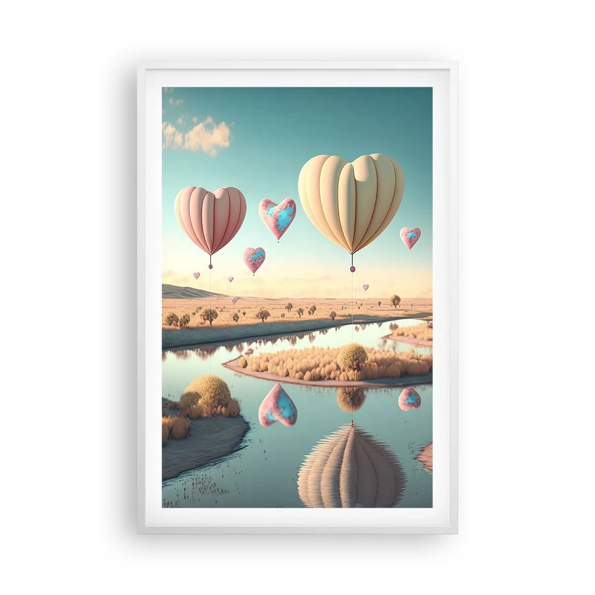 Poster in cornice bianca - L'amore permette di volare - 61x91 cm