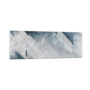 Quadro su vetro - Composizione spaziale: movimento in grigio - 90x30 cm