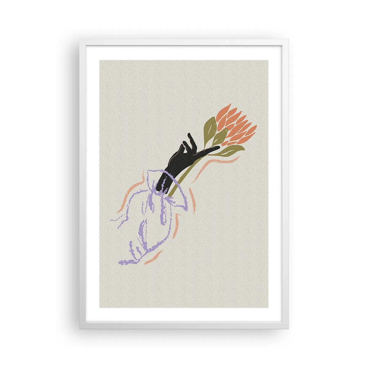 Poster in cornice bianca - Tocco delicato - 50x70 cm