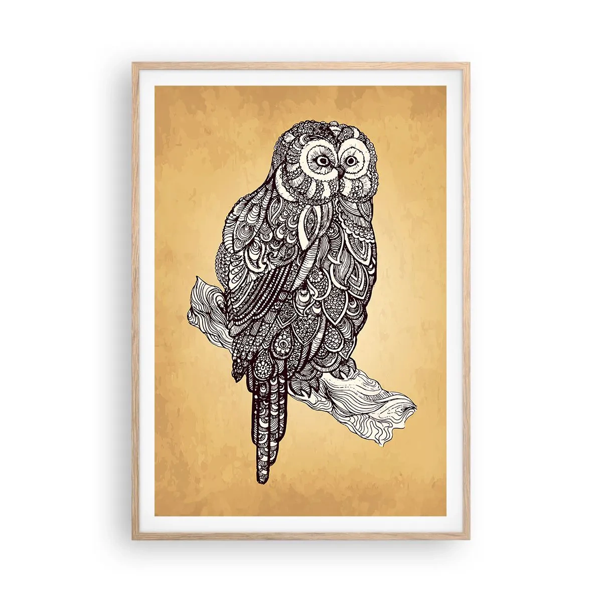 Poster in cornice rovere chiaro - Delicati ghirigori di saggezza - 70x100 cm