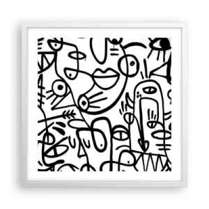 Poster in cornice bianca - Volti e miraggi - 50x50 cm