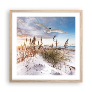 Poster in cornice rovere chiaro - Vento dal mare - 50x50 cm