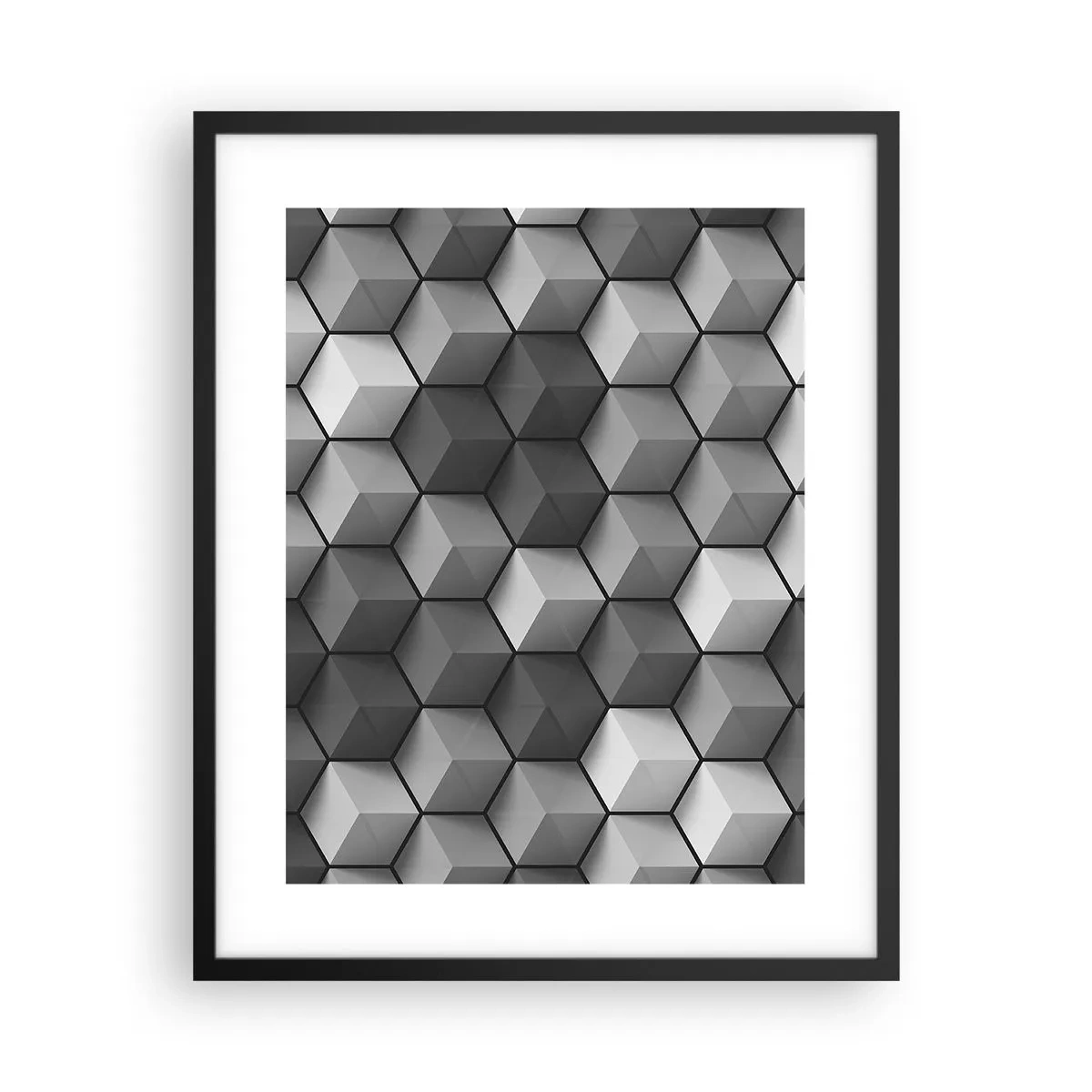 Poster in cornice nera - Puzzle cubista - 40x50 cm