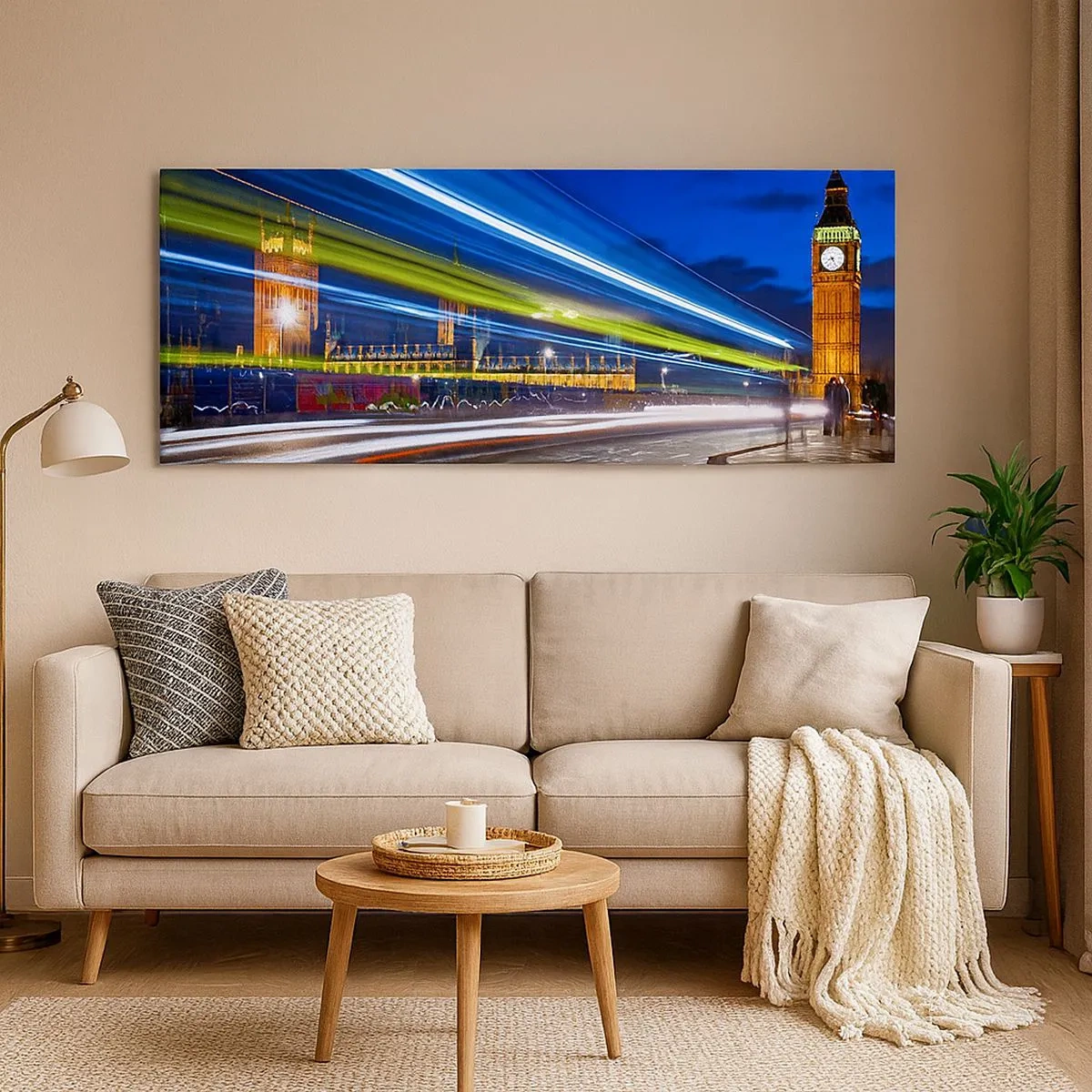 Quadro su tela - Stampe su Tela - Sotto lo sguardo del Big Ben - 100x40 cm