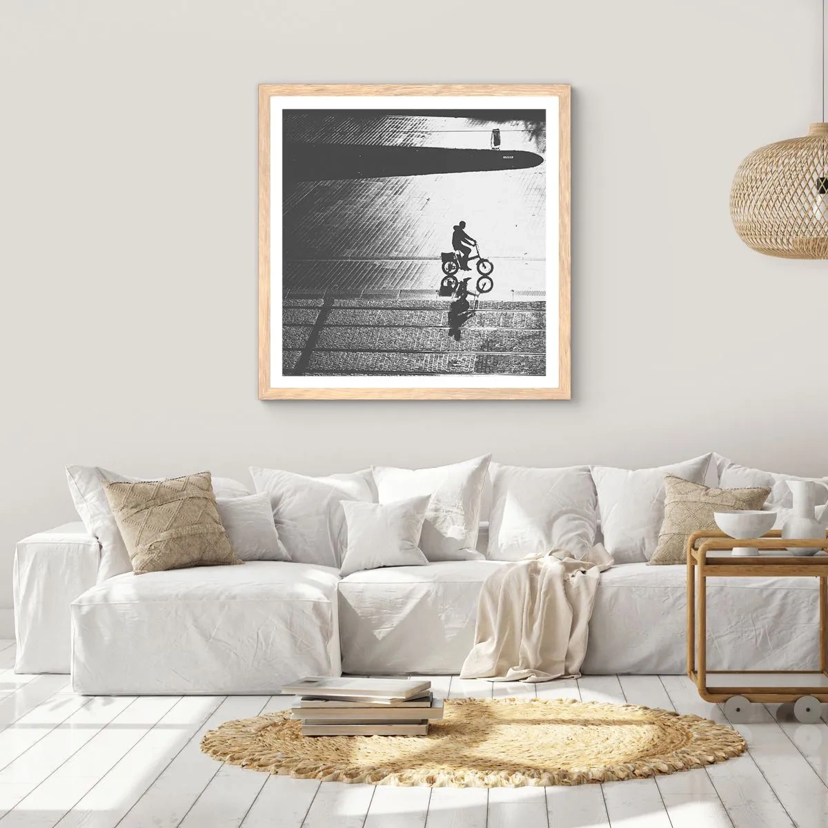 Poster in cornice rovere chiaro - Avanti, attraverso la città - 40x40 cm