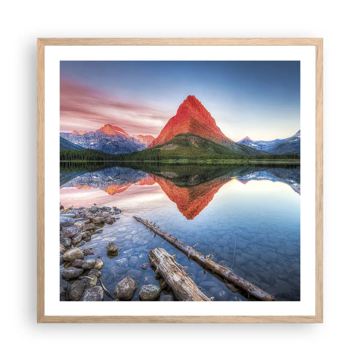 Poster in cornice rovere chiaro - Caldo e freddo - 60x60 cm