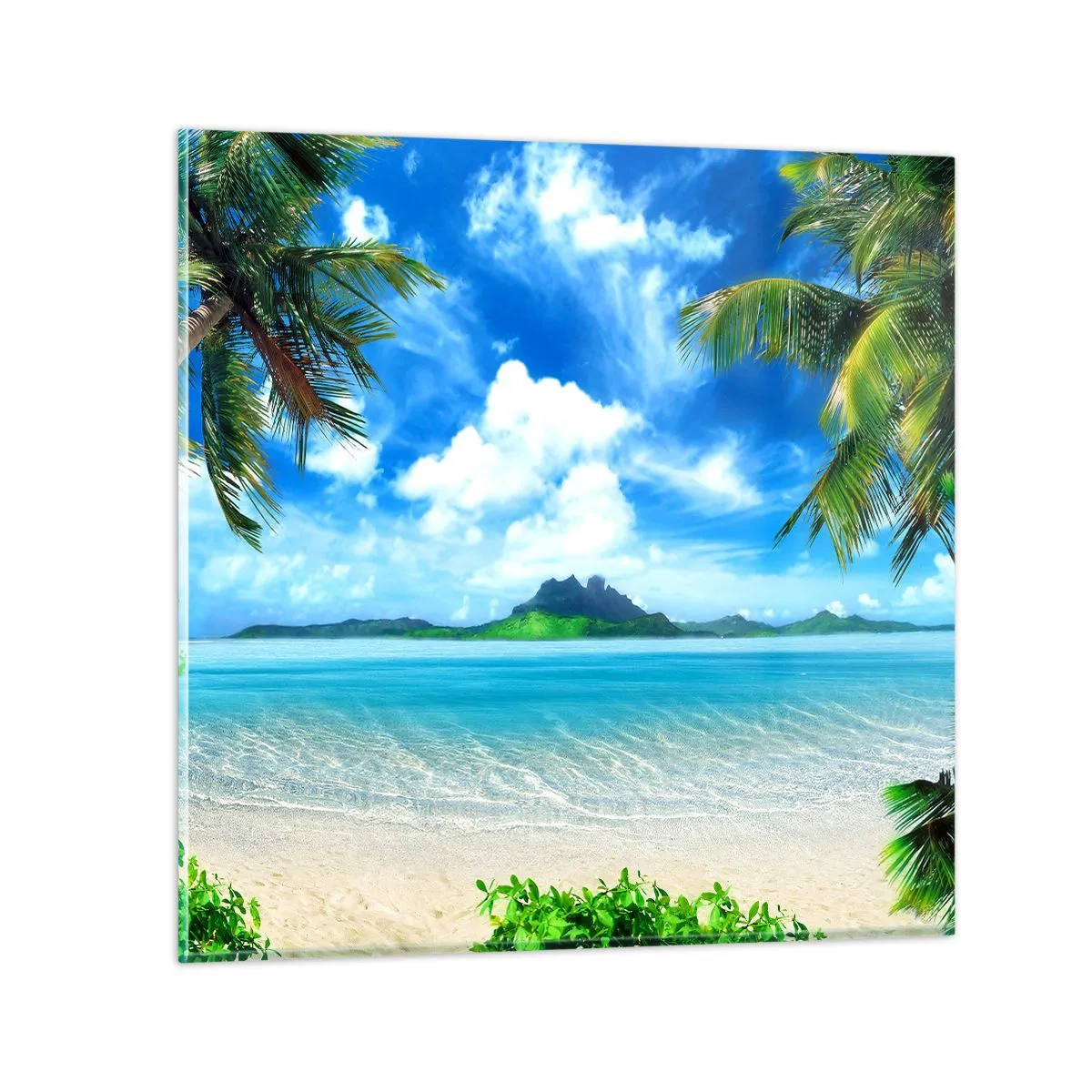 Quadro su vetro - L'azzurro dei tropici - 60x60 cm