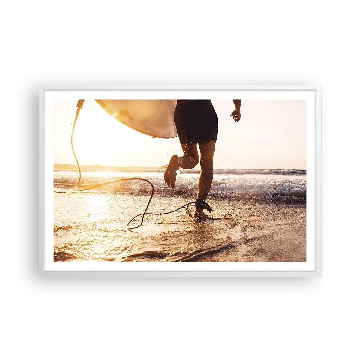 Poster in cornice bianca - L'incontro delle onde - 91x61 cm