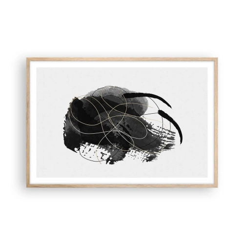 Poster in cornice rovere chiaro - Nato dal nero - 91x61 cm