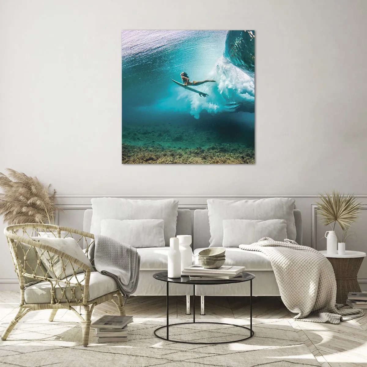 Quadro su vetro - Mondo subacqueo - 40x40 cm