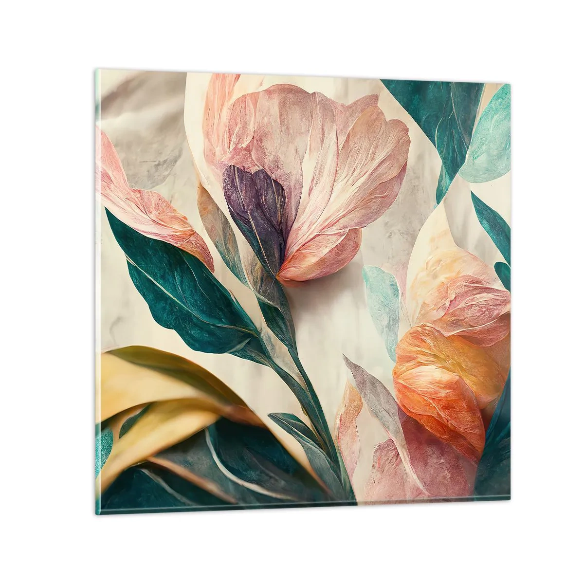 Quadro su vetro - I fiori delle isole del sud - 30x30 cm
