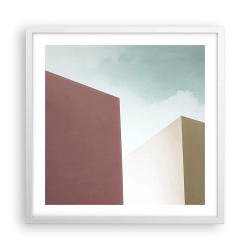 Poster in cornice bianca - Geometria di un'estate assolata - 50x50 cm
