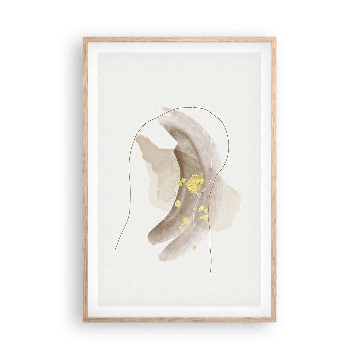 Poster in cornice rovere chiaro - Incontro nello spazio - 61x91 cm