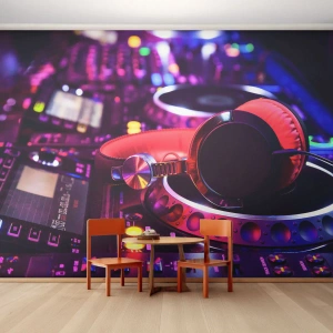Fotomurale su misura Premium Sand - Prima che inizi la festa - Musica, Studio musicale, Cuffie