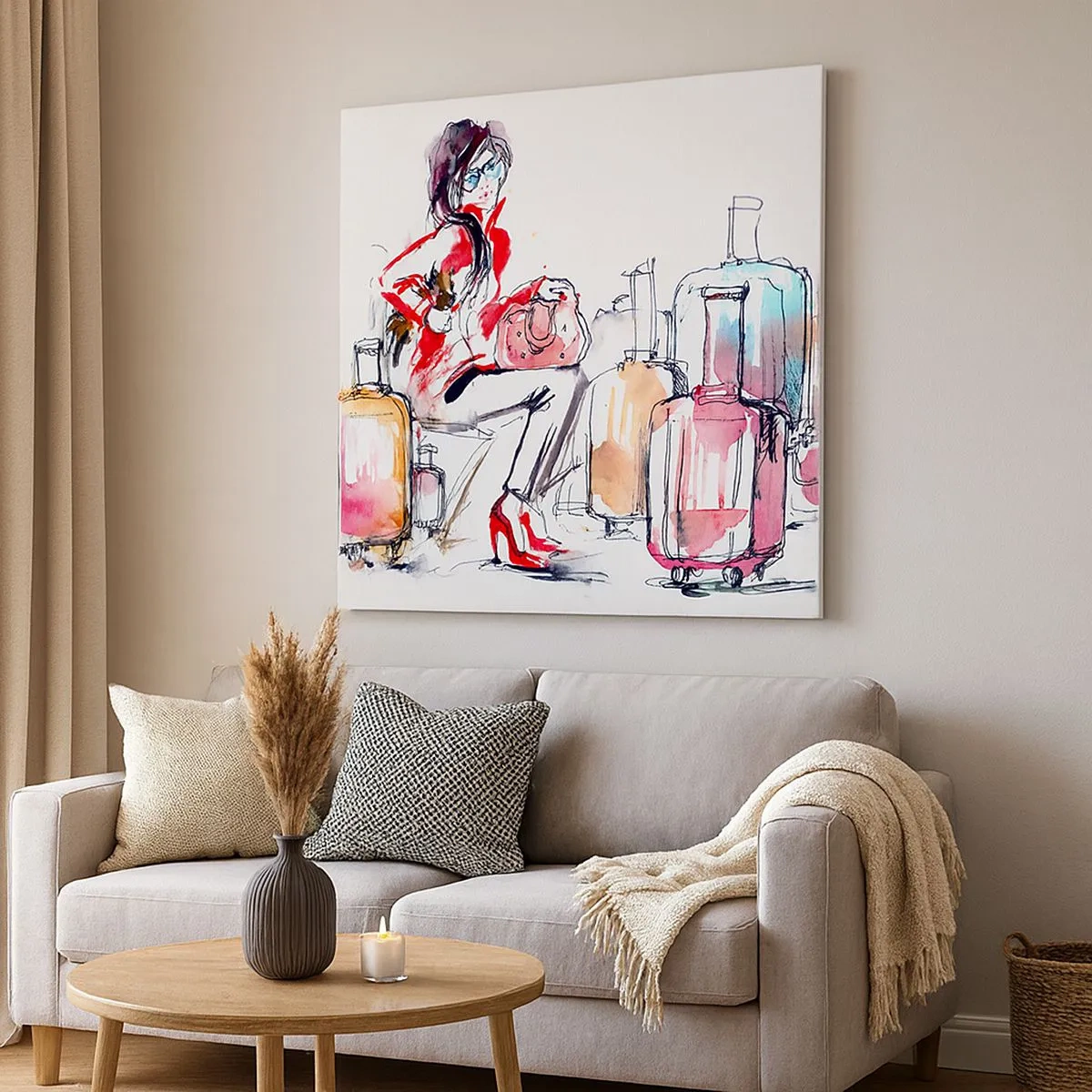 Quadro su tela - Stampe su Tela - Sediamoci prima del viaggio - 30x30 cm