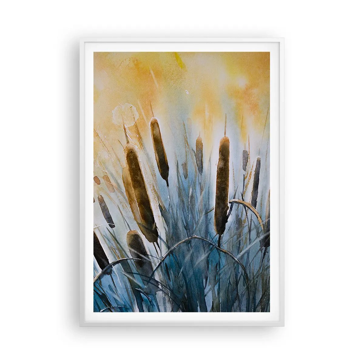 Poster in cornice bianca - Fresco dell'acqua, calore del sole - 70x100 cm