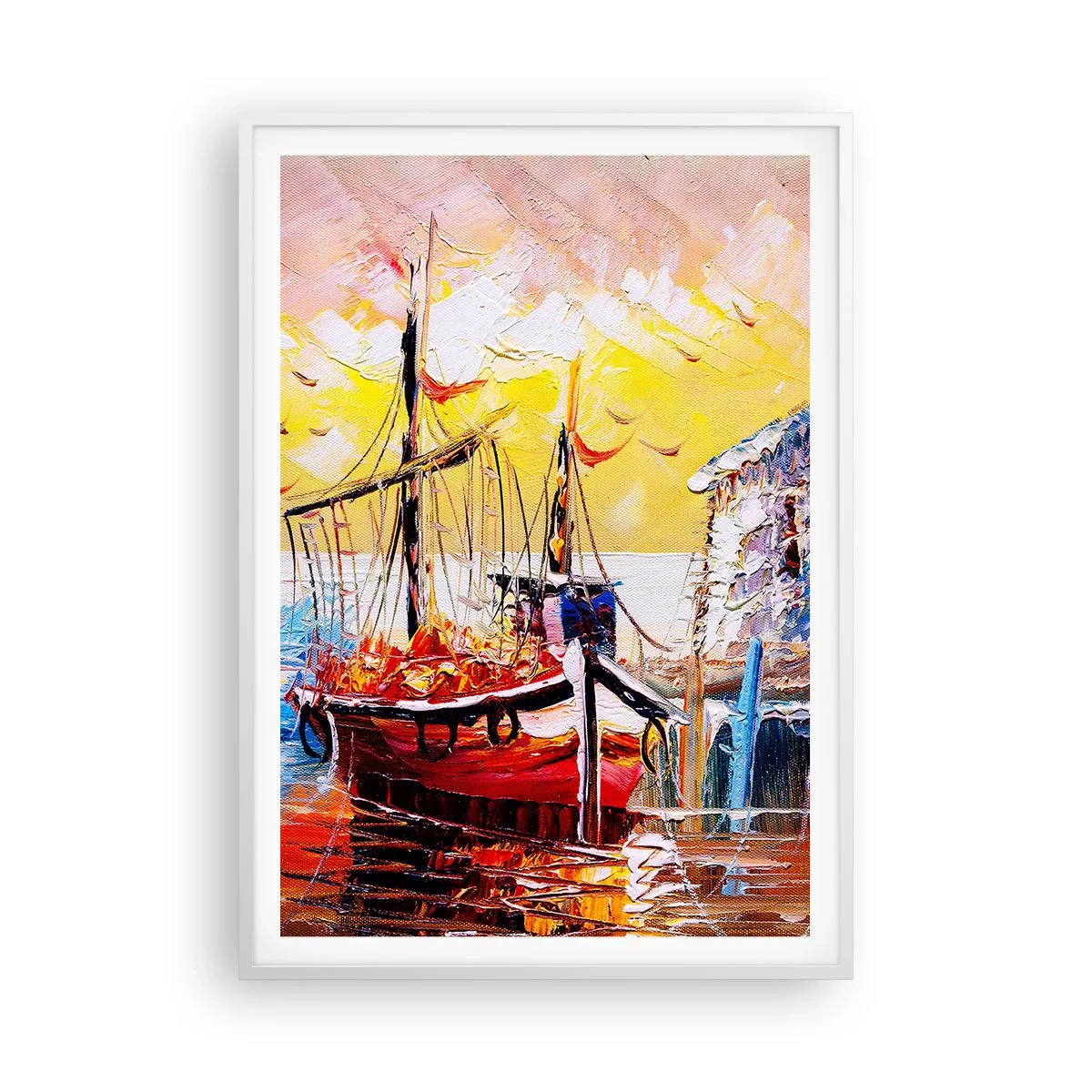 Poster in cornice bianca - Ritorno felice - 70x100 cm