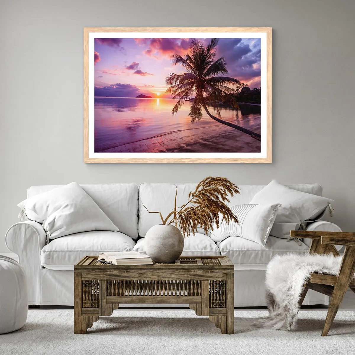 Poster in cornice rovere chiaro - Beatitudine a perdita d'occhio - 100x70 cm