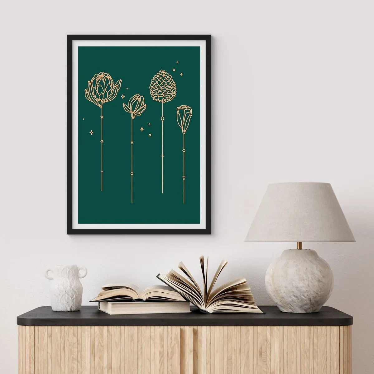 Poster in cornice nera - La famiglia delle erbe - 30x40 cm
