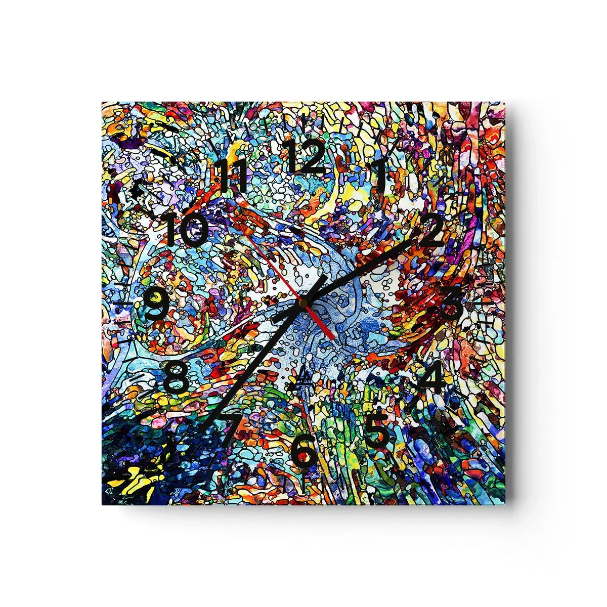 Orologio da parete - Orologio in Vetro - Vetrate a gocce - 30x30 cm