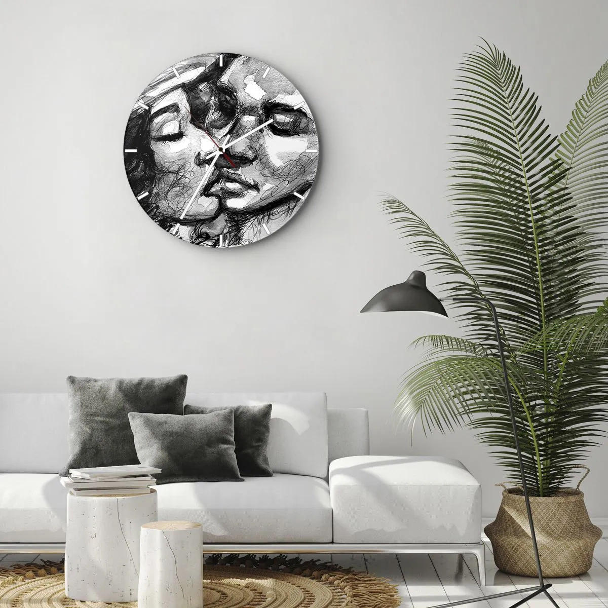 Orologio da parete - Orologio in Vetro - Un attimo di tenerezza - 40x40 cm