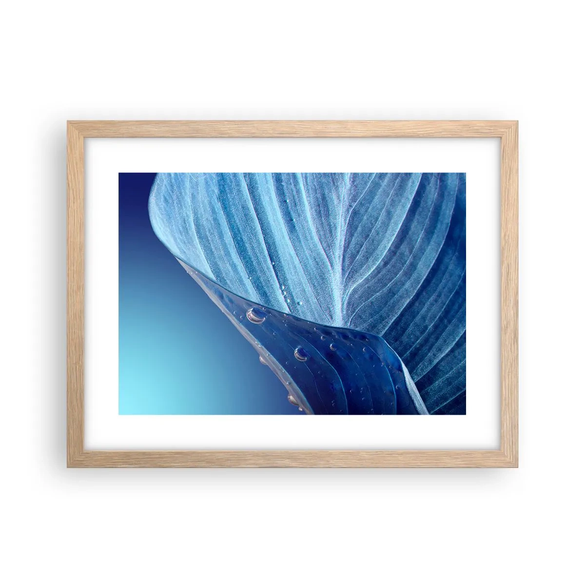 Poster in cornice rovere chiaro - Gocce di blu nascoste - 40x30 cm