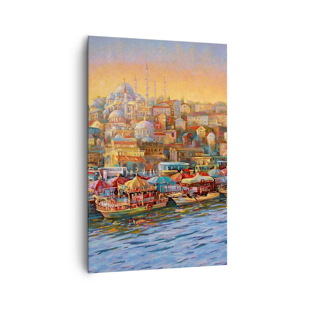 Quadro su tela - Stampe su Tela - Panorama pittoresco di Istanbul con vista sulla baia e sulla città - 80x120cm - Racconto da Istanbul - Decorazione murale moderna per soggiorno e camera da letto ARTTOR
