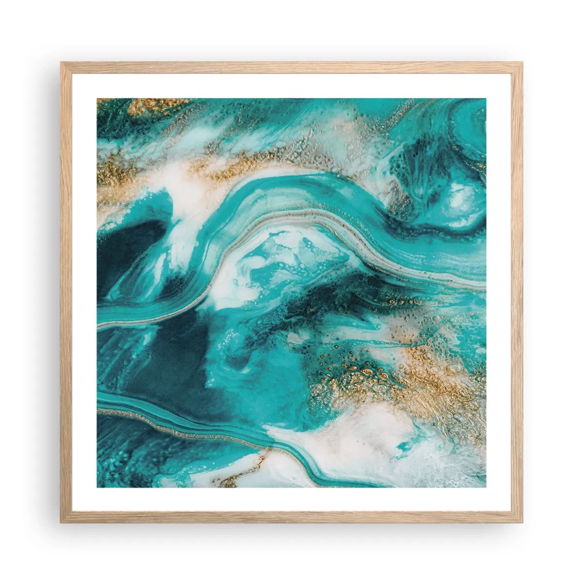 Poster in cornice rovere chiaro - Il fiume d'oro - 60x60 cm