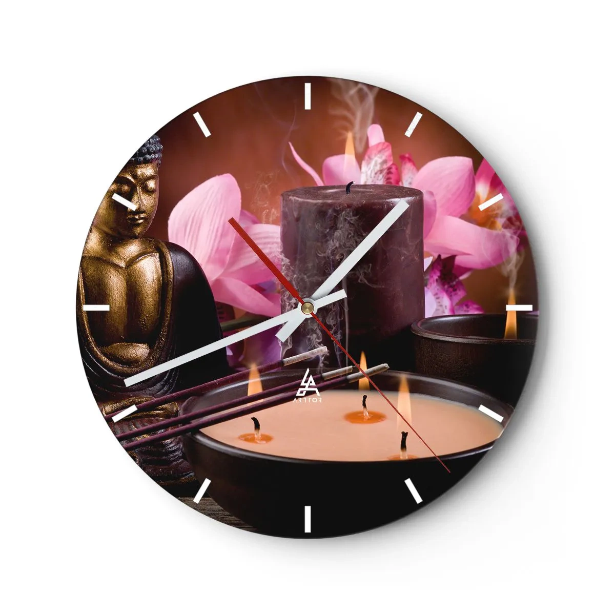 Orologio da parete - Orologio in Vetro - Purificare la mente, calmare il corpo - 40x40 cm