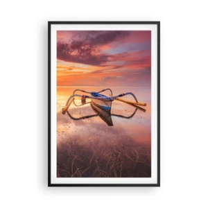 Poster in cornice nera - La pace della sera tropicale - 61x91 cm