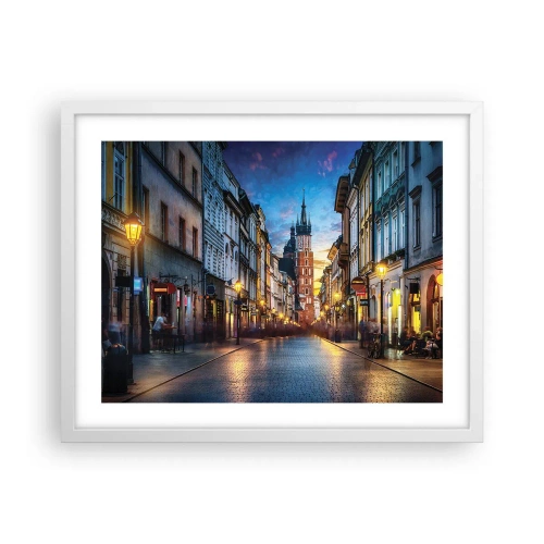 Poster in cornice bianca - La magia di Cracovia - 50x40 cm