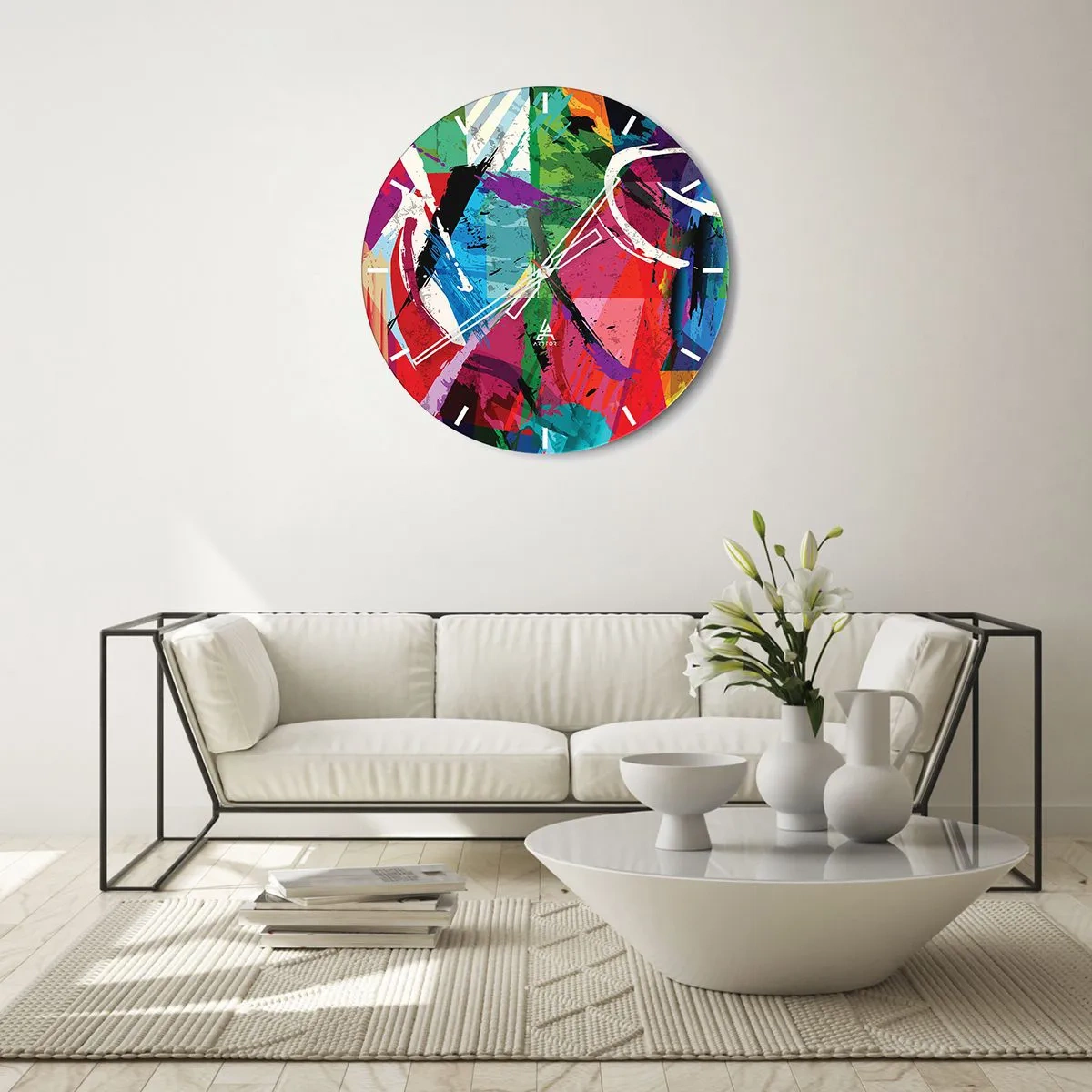 Orologio da parete - Orologio in Vetro - Veloce, vivo e saltellante - 30x30 cm