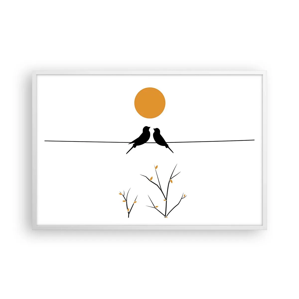 Poster in cornice bianca - Sera da usignoli - 91x61 cm