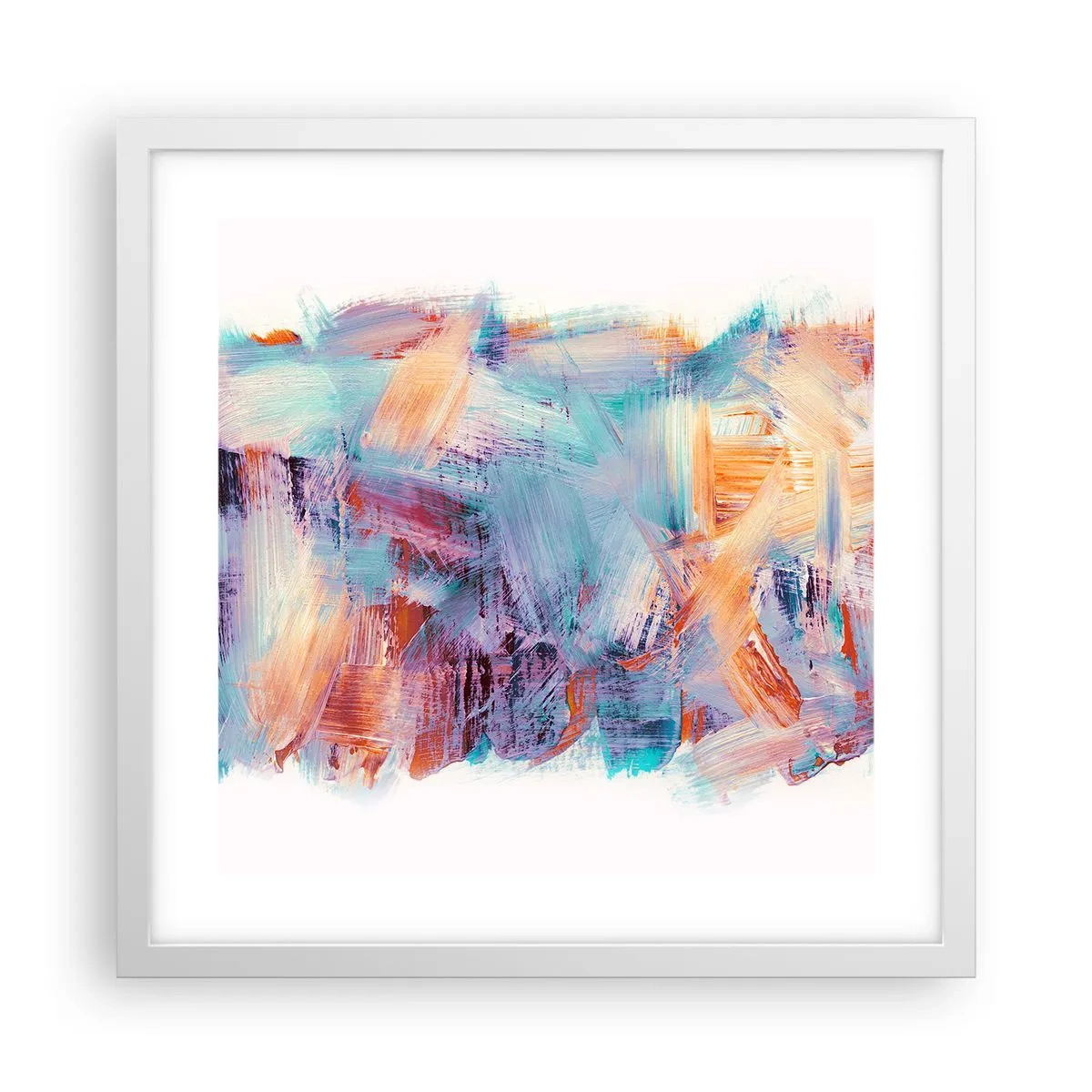 Poster in cornice bianca - Caos colorato - 40x40 cm