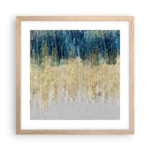 Poster in cornice rovere chiaro - Confine dorato - 40x40 cm