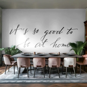 Fotomurali Premium Sand - "È così bello essere a casa" citazione in calligrafia - 100x70cm - Tutta la verità - Decorazione murale moderna per soggiorno e camera da letto ARTTOR