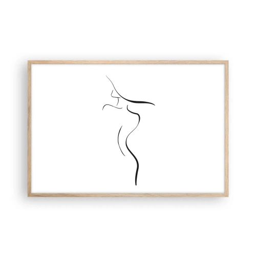 Poster in cornice rovere chiaro - Inafferrabile come un'onda - 91x61 cm