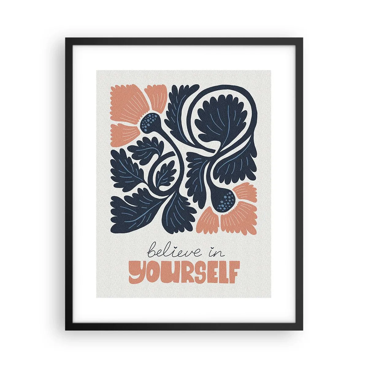 Poster in cornice nera - E qui fiorisci - 40x50 cm