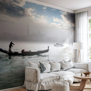 Fotomurale su misura Premium Canvas - Città magica di acqua e nebbia - Paesaggio, Città, Venezia