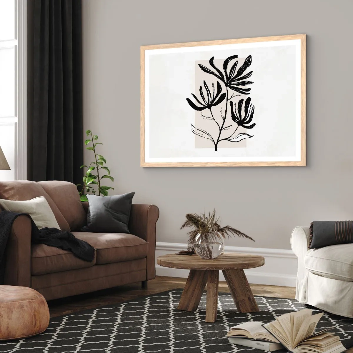 Poster in cornice rovere chiaro - Uno schizzo per l'erbario - 91x61 cm