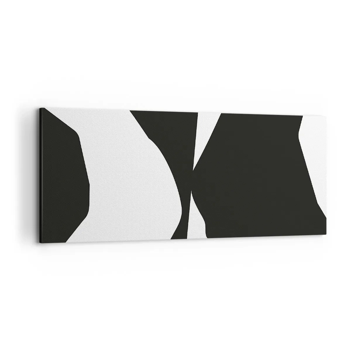 Quadro su tela - Stampe su Tela - Motivo astratto a contrasto in bianco e nero - 120x50cm - Positivo - negativo - Decorazione murale moderna per soggiorno e camera da letto ARTTOR