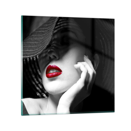 Quadro su vetro - Studio in scarlatto - 30x30 cm