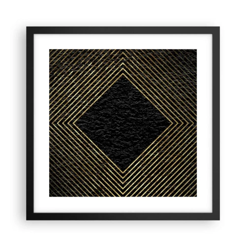 Poster in cornice nera - Geometria in stile glamour - 40x40 cm